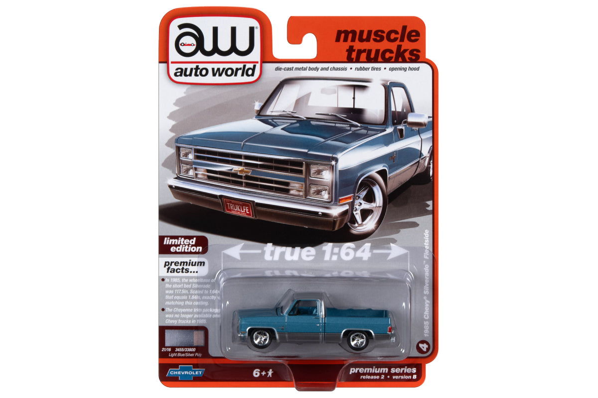 1985 Chevy Silverado Pickup Truck (Lowered Version) (Light Blue Poly)