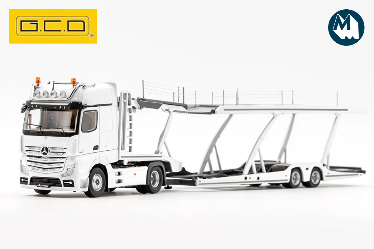 1:64 Mercedes-Benz AMG Actros Auto Transporter (White) – Modelmatic