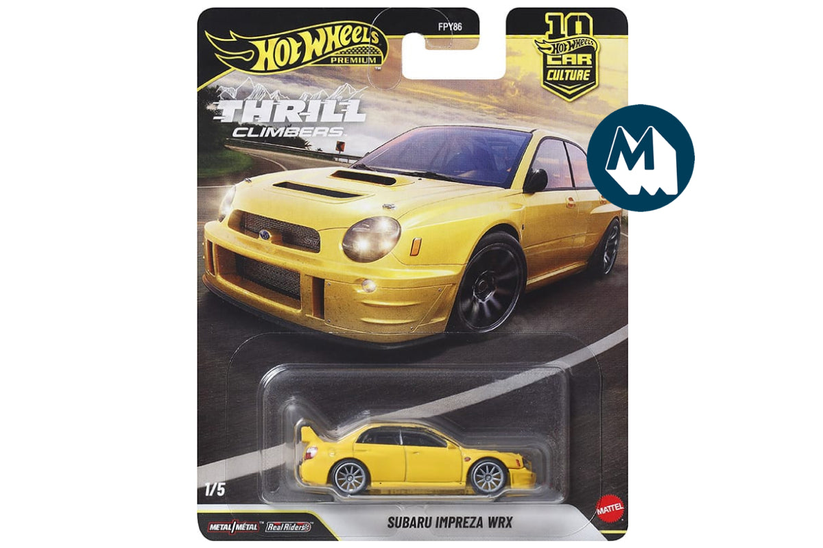 Hot Wheels Car Culture 2026 Mix 2 Thrill Climbers / #1 - Subaru Impreza WRX (Sonic Yellow)