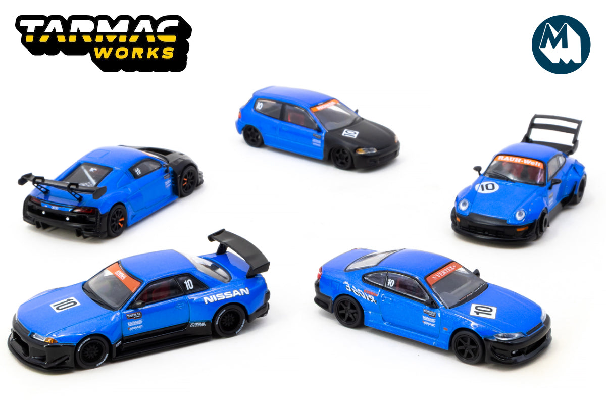 Tarmac Works 10th Anniversary Box Set - 5 Model Cars + Trading