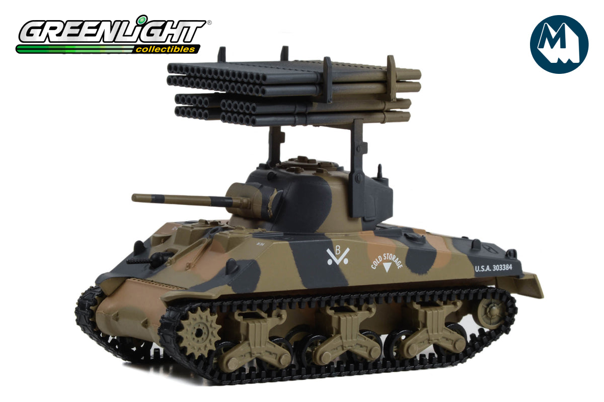 1945 M4 Sherman Tank - U.S. Army World War II / 12th Armored Division, Germany with T34 Calliope Rocket Launcher