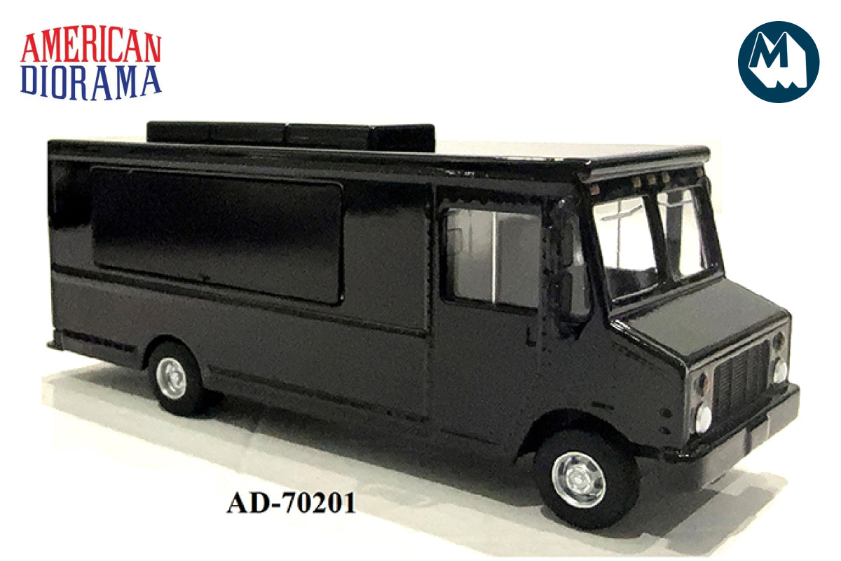 1:64 American Diorama Food Truck - Plain Black Truck (AD-70201