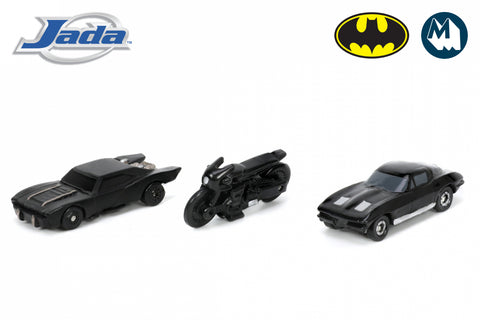 Nano Hollywood Rides - The Batman (Batmobile, Batcycle & 1963 Chevrolet Corvette)