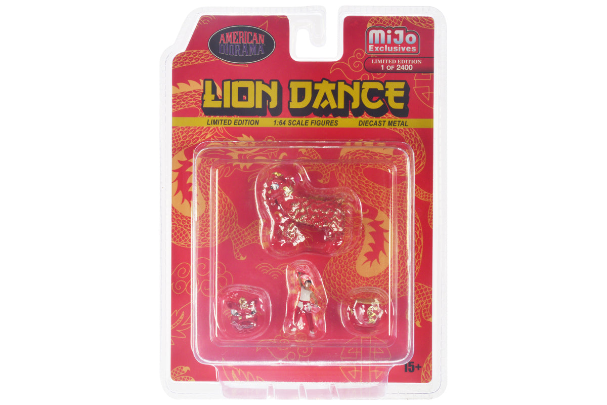 1:64 American Diorama Lion Dance (Red) (AD-2403)