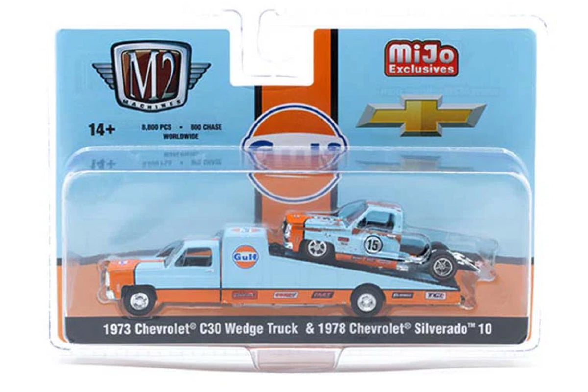 1973 Chevrolet C30 Wedge Truck & 1978 Chevrolet Silverado 10 Bedless - Gulf Livery