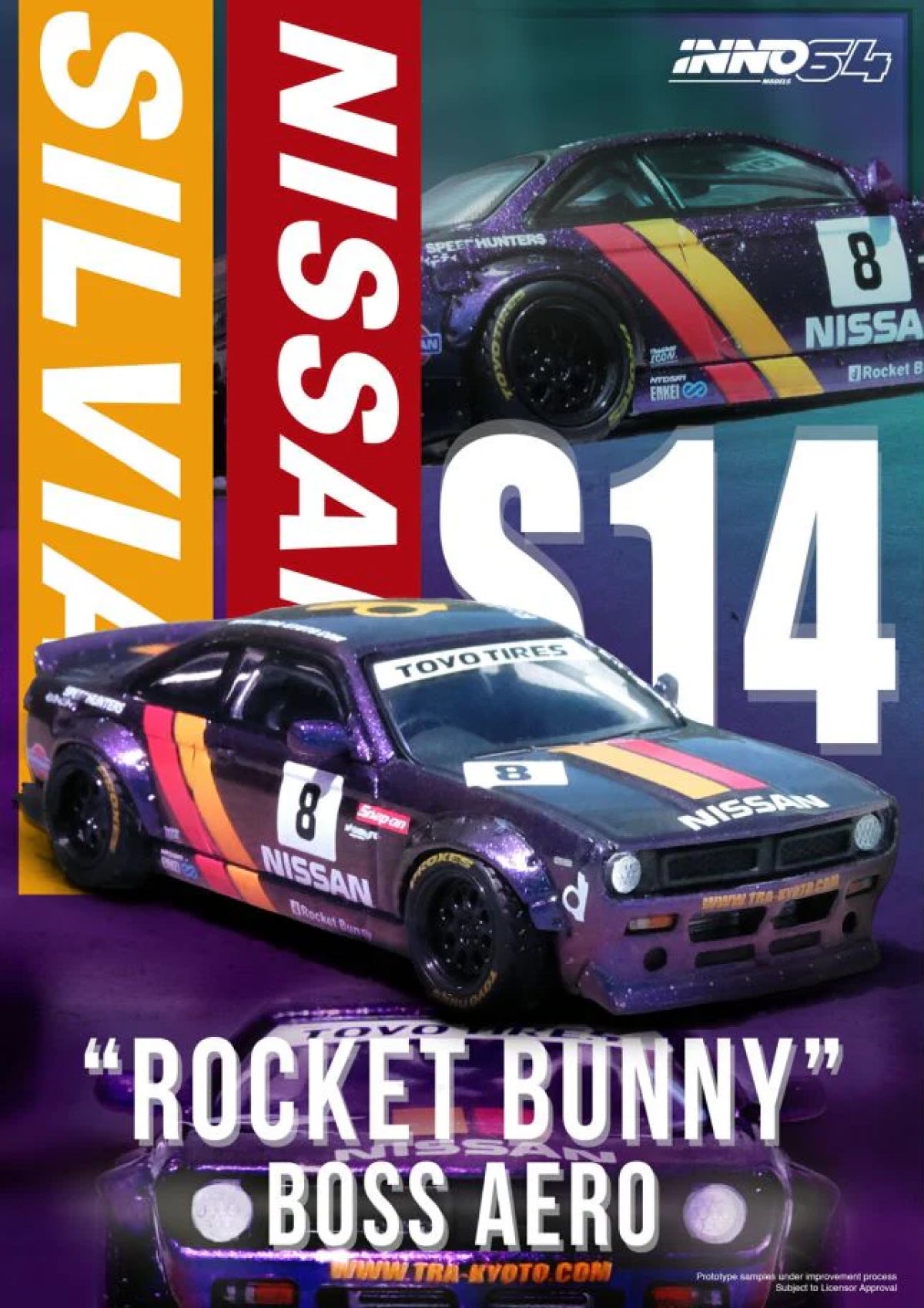 Nissan Silvia (S14) BOSS "Rocket Bunny" (Purple)