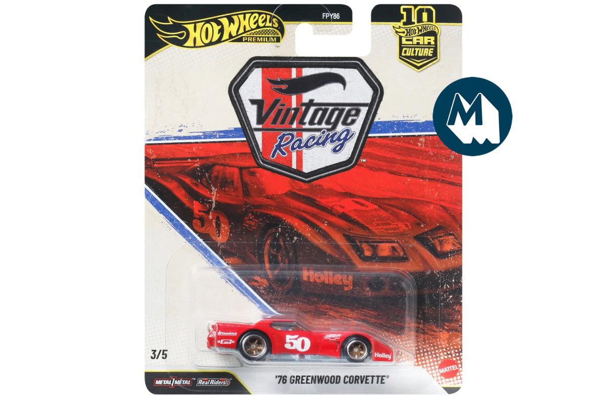 Hot Wheels Car Culture 2026 Mix 5 Vintage Racing / #3 - '76 Greenwood Corvette (Red)
