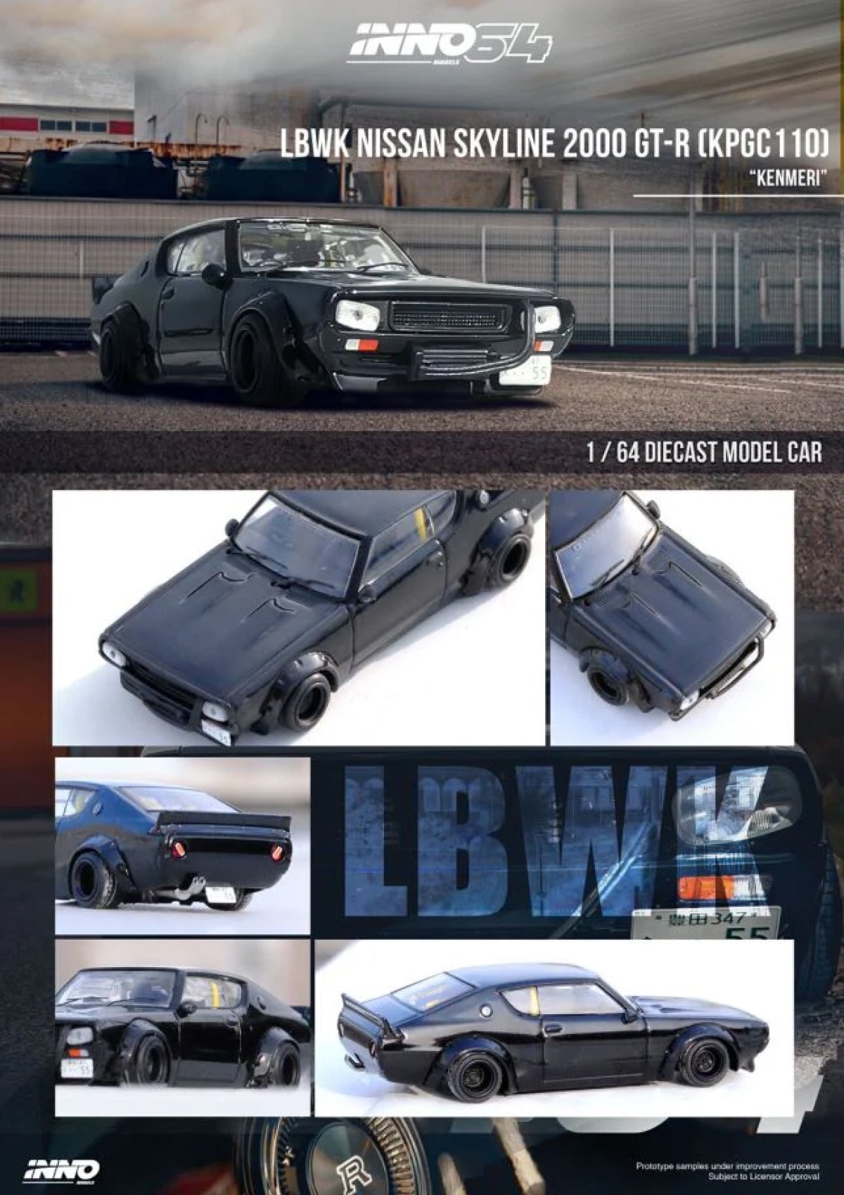Nissan Skyline 2000 GT-R (KPGC110) "Kenmeri" (Black)