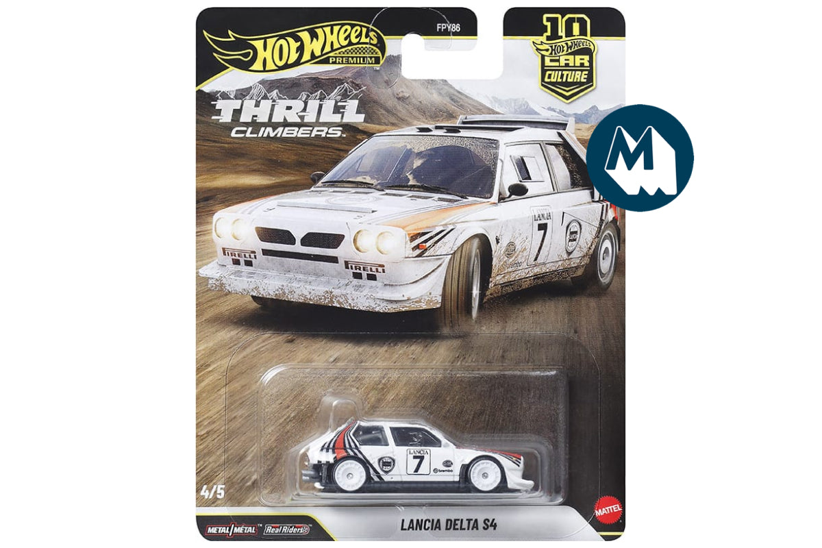 Hot Wheels Car Culture 2026 Mix 2 Thrill Climbers / #4 - Lancia Delta S4 (White)
