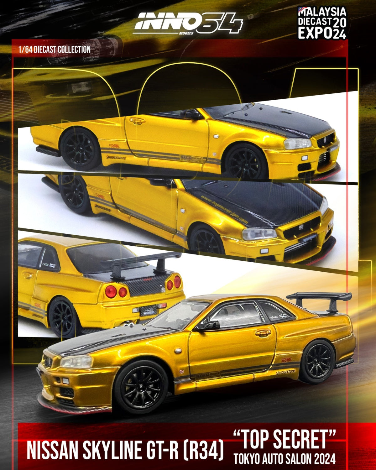 Nissan Skyline GT-R (R34) "Top Secret" - Tokyo Auto Salon Malaysia Diecast Expo 2024 Exclusive