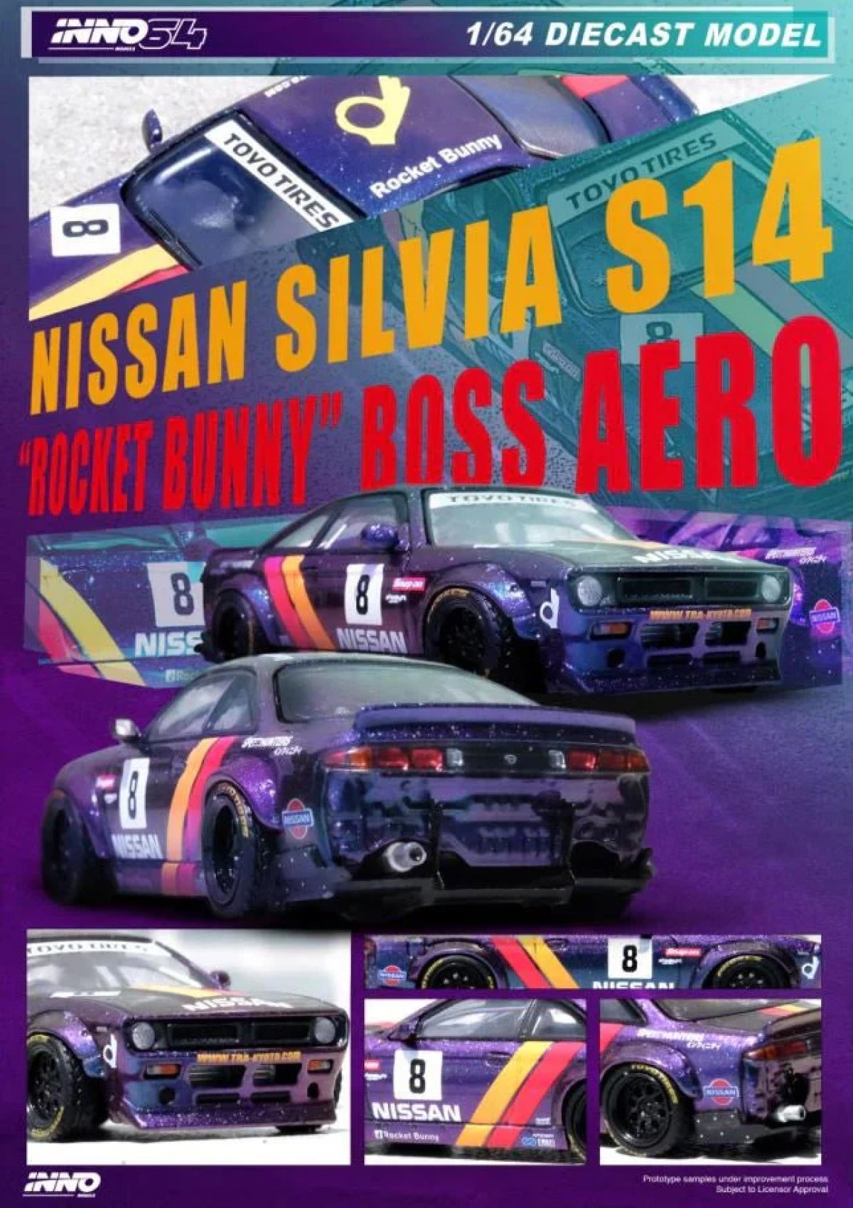 Nissan Silvia (S14) BOSS "Rocket Bunny" (Purple)