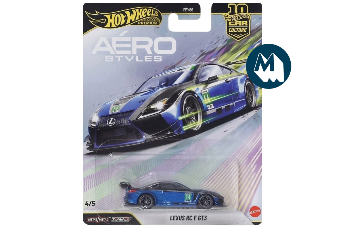 Hot Wheels Car Culture 2026 Mix 6 Aerostyles / #4 - Lexus RC F GT3 (Gloss Blue)