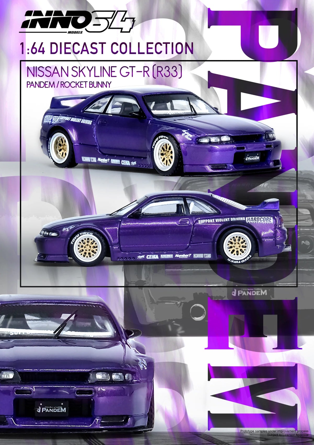 Nissan Skyline GT-R (R33) "Pandem Rocket Bunny" (Purple)