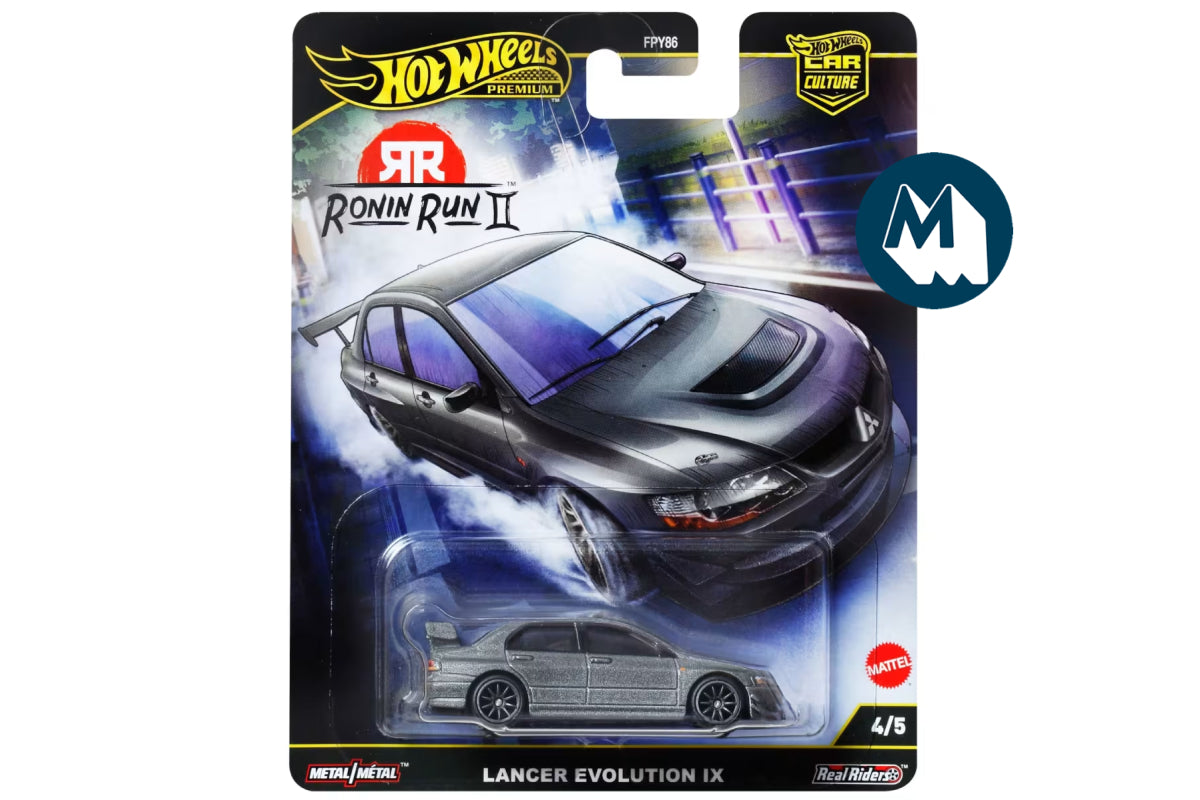 Hot Wheels Car Culture 2025 Mix 7 Ronin Run II / #4 - Lancer Evolution IX (Metalflake Gunmetal Grey)