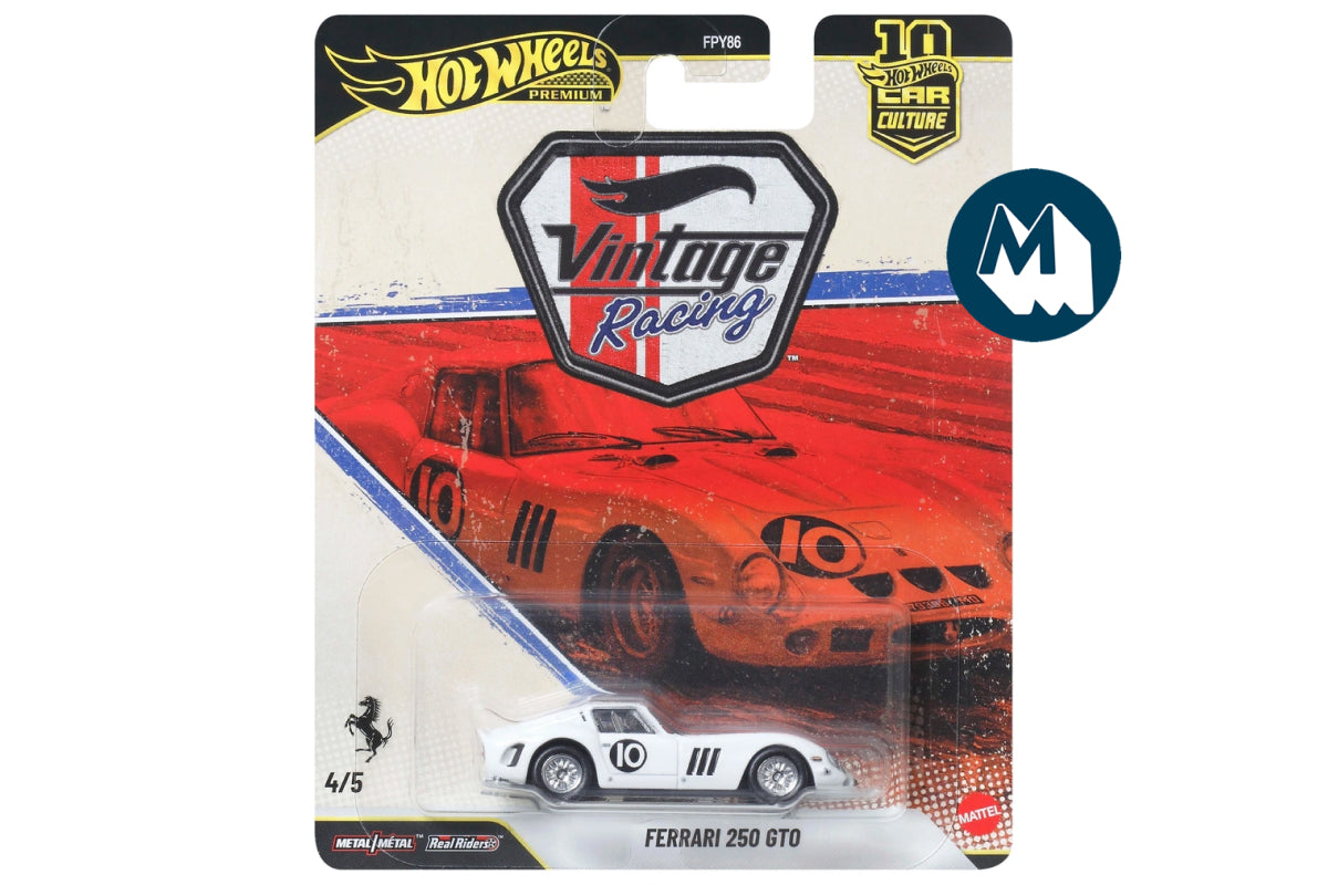 Hot Wheels Car Culture 2026 Mix 5 Vintage Racing / #4 - Ferrari 250 GTO (Bianco)