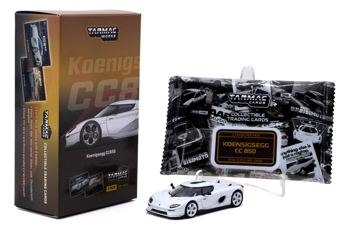 Koenigsegg CC850 + Trading Cards (White)