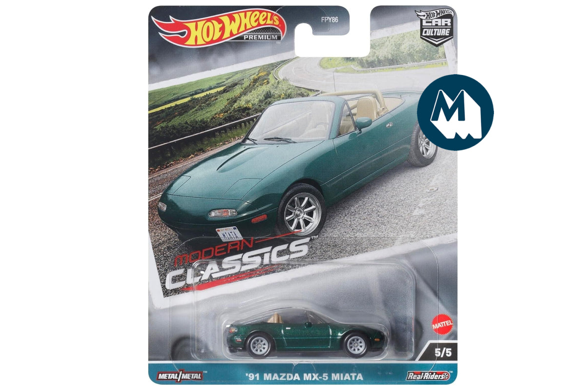 Hot Wheels Car Culture 2023 Mix 5 Modern Classics 4 / #5 - '91 Mazda MX-5 Miata (Artichoke Green)