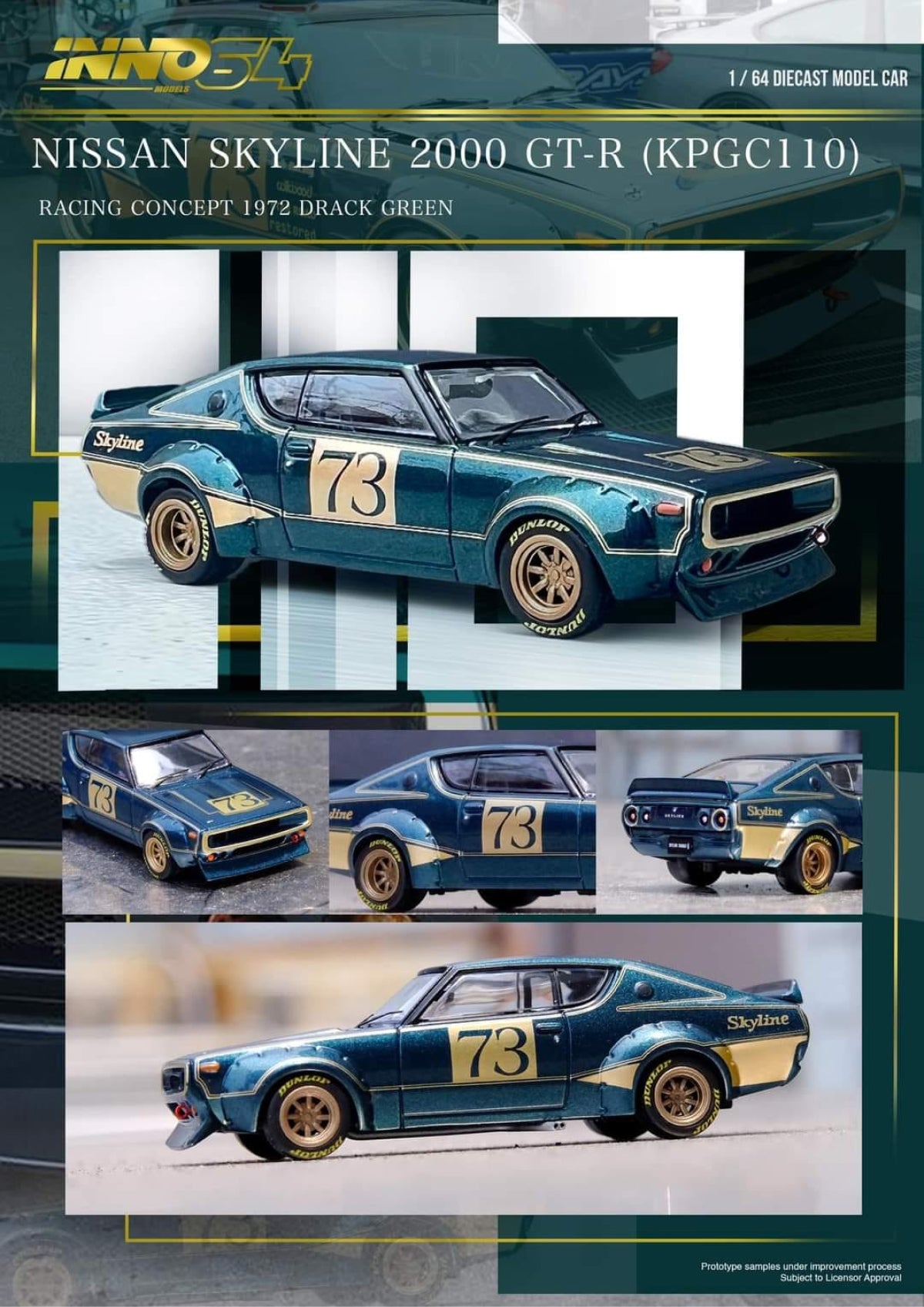 Nissan Skyline 2000 GT-R KPGC110 Racing Concept (Green)