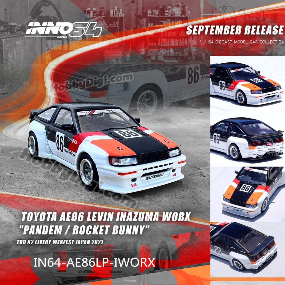 Toyota AE86 Levin "INAZUMA WORX" - Pandem / Rocket Bunny
