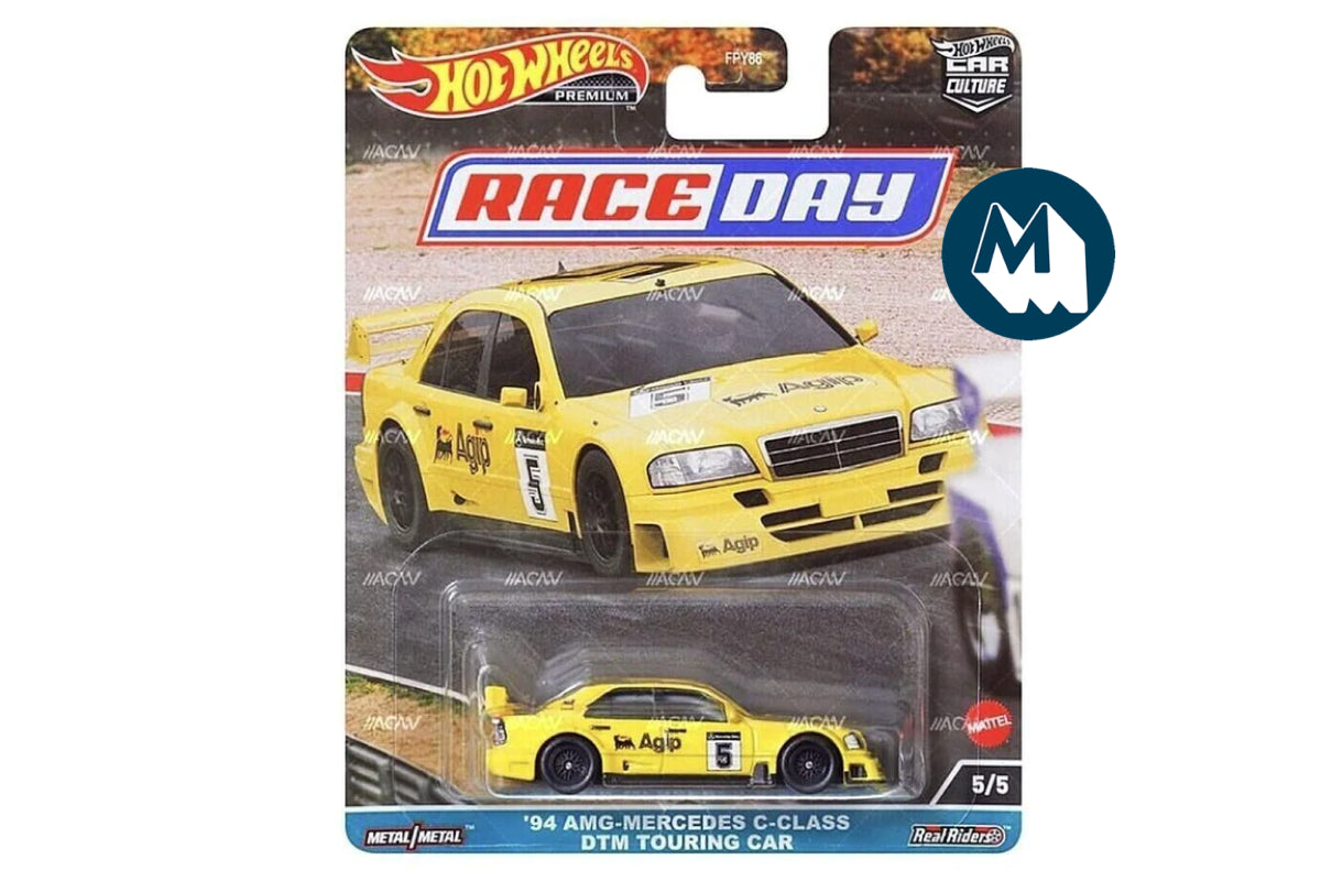 Hot Wheels Car Culture 2023 Mix 4 Race Day 2 / #5 - '94 AMG-Mercedes C-Class DTM Touring Car (Yellow)