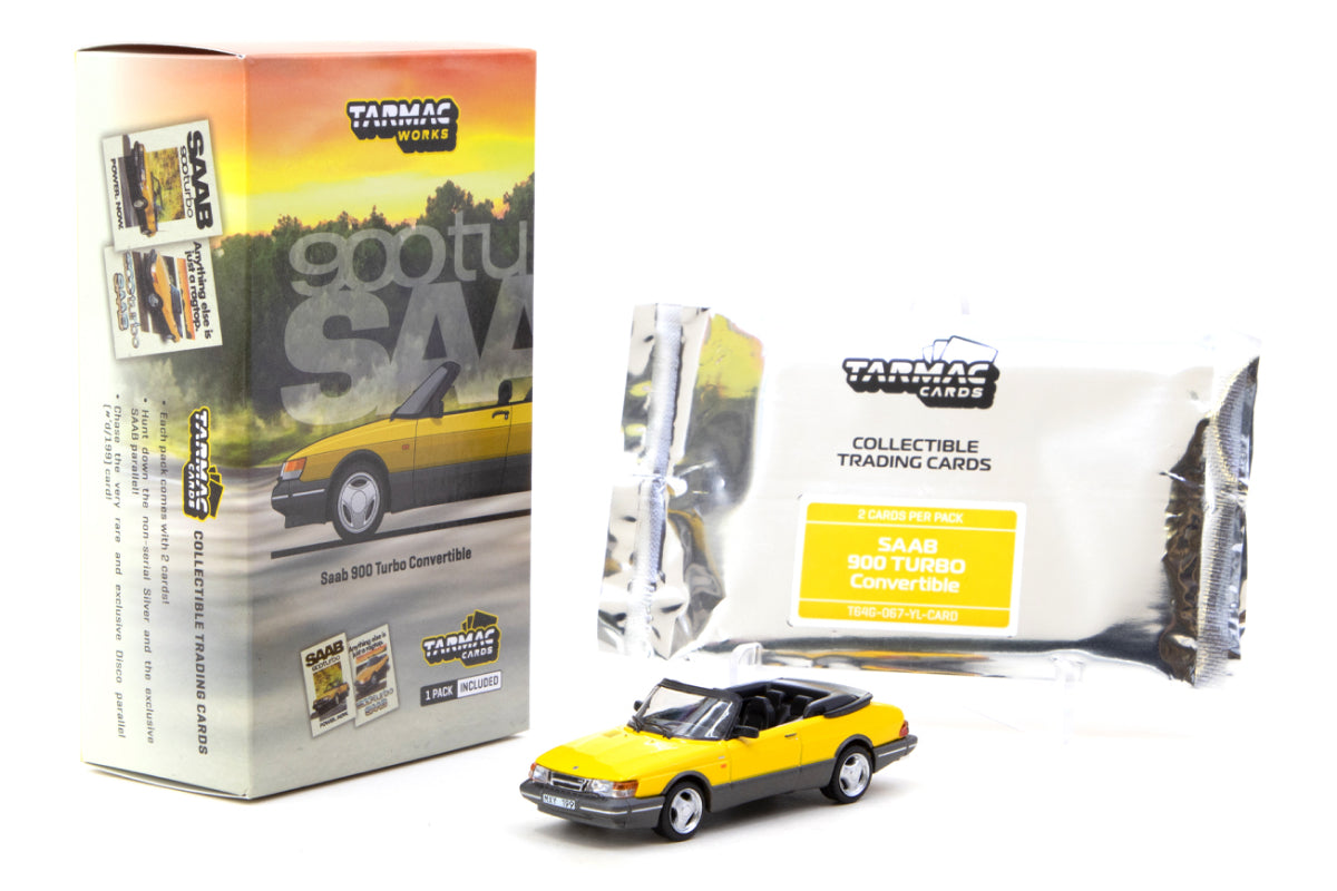 Saab 900 Turbo Convertible + Trading Cards (Yellow)