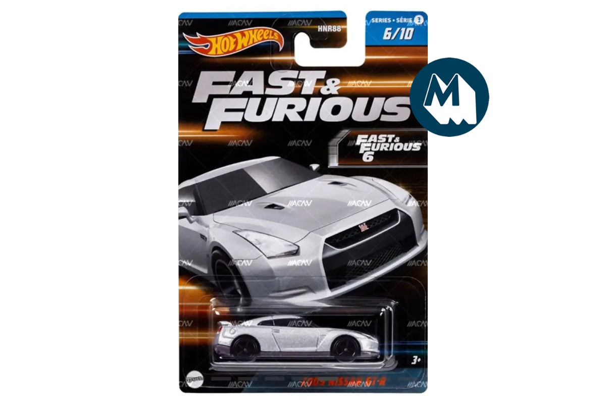 Hot Wheels Fast & Furious 2009 Nissan GT-R Diecast Car - 6/10 Series 3 Collectible