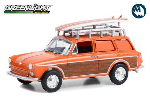 1963 Volkswagen Type 3 Panel Van Woody with Roof Rack and Surfboard