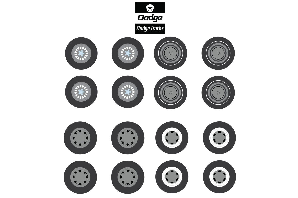 Greenlight First Generation (1981-93) Dodge Ram Trucks Tyres Wheel & Tyre Pack