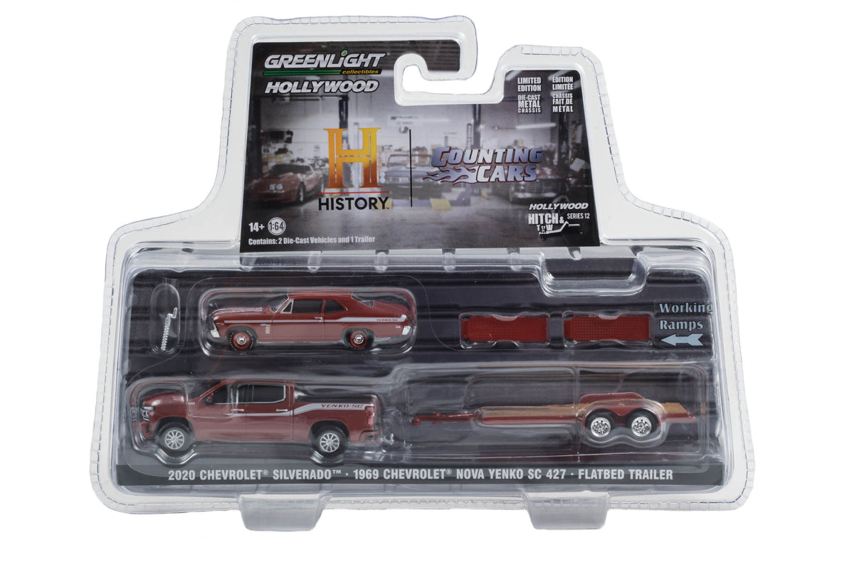 Counting Cars /2020 Chevrolet Silverado High Country with 1969 Chevrolet Nova Yenko SC 427 on Flatbed Trailer