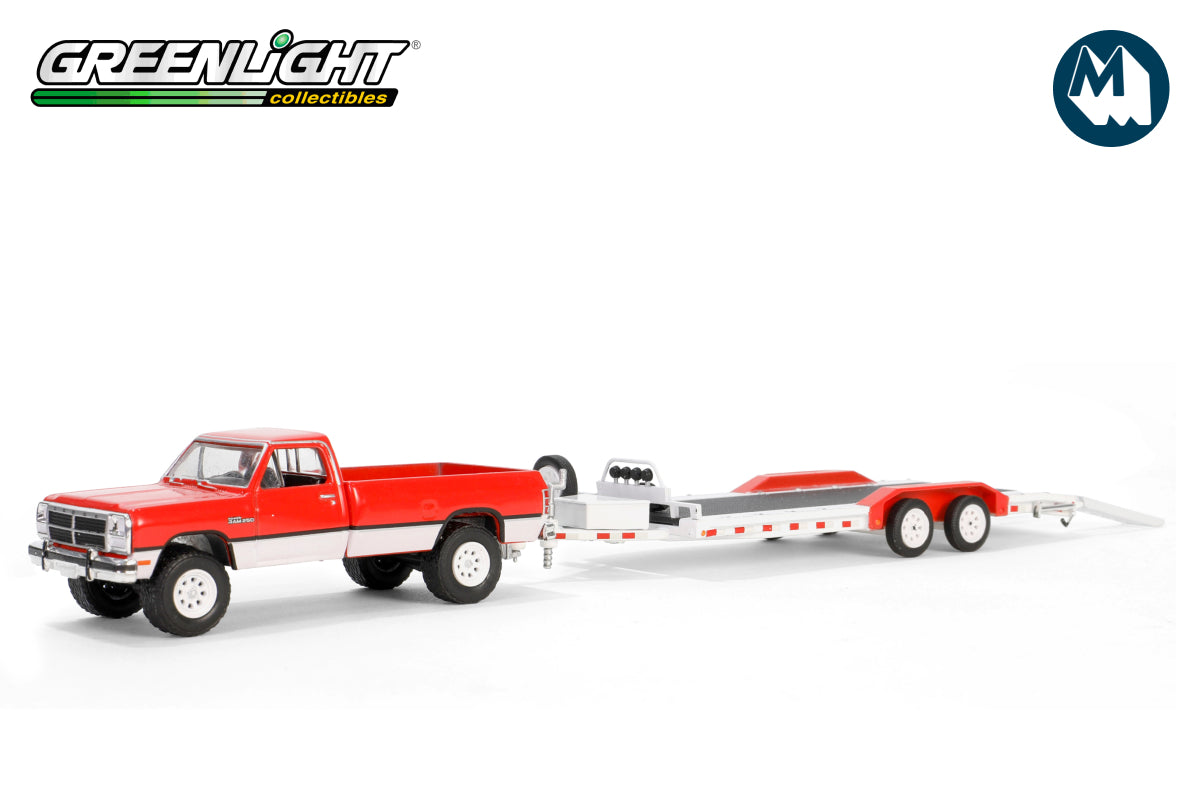 1991 Dodge Ram Power Ram 250 with Heavy Duty Car Hauler (Red & White)