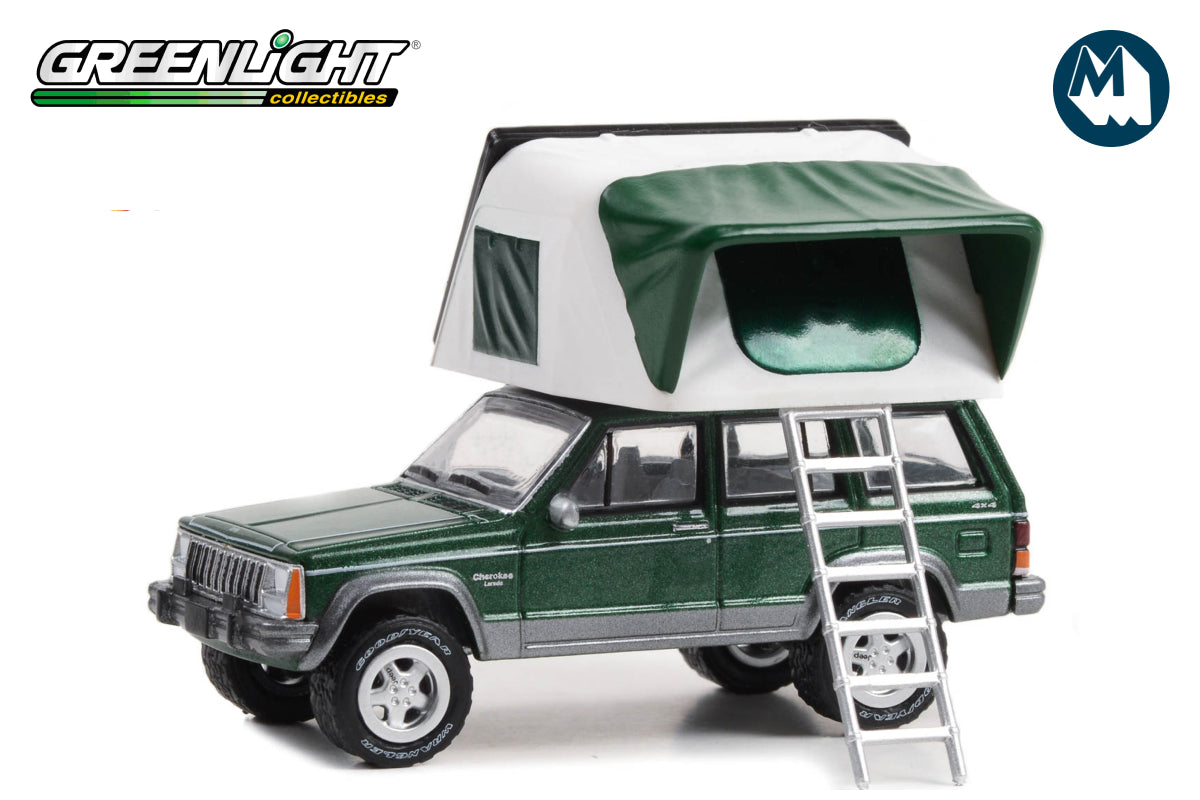 1992 Jeep Cherokee Laredo - Hunter Green Metallic with Modern Rooftop Tent