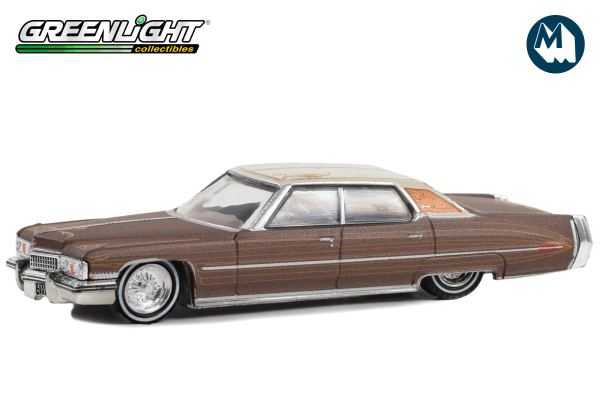 1973 Cadillac Sedan deVille (Dark Brown Metallic with Light Brown Pinstripes)