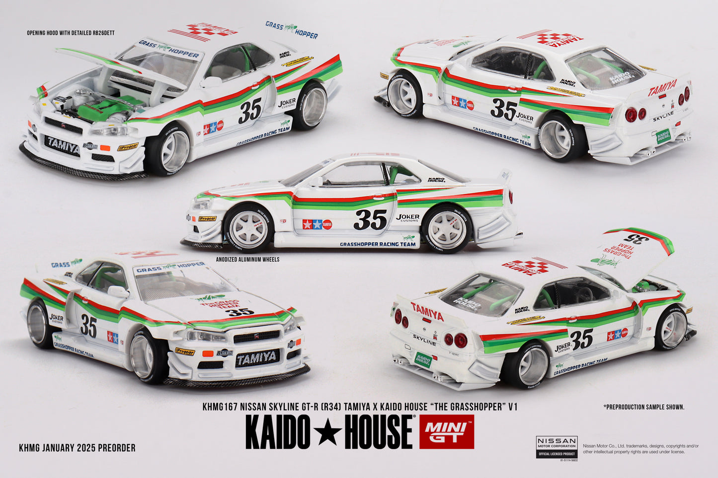 #167 - Nissan Skyline GT-R (R34) TAMIYA x KAIDO HOUSE "The GRASSHOPPER" V1