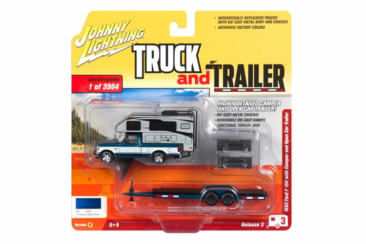 1993 Ford F-150 w/ Truck Camper with Open Car Trailer