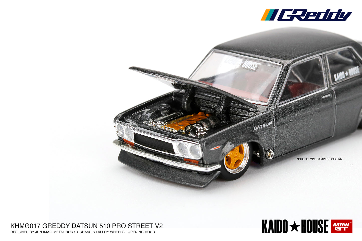 #017 - Datsun 510 Pro Street GREDDY (Gun Metal Grey) KAIDO★HOUSE
