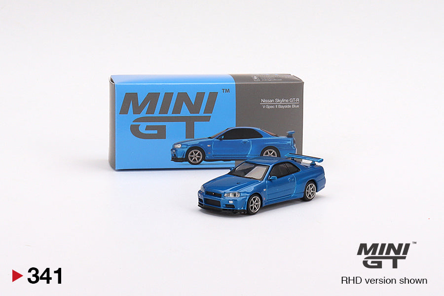 341 - Nissan Skyline GT-R (R34) V-Spec II (Bayside Blue) – Modelmatic