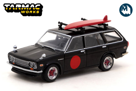 Datsun Bluebird 510 Wagon with surfboard (Black) - MIJO Special Edition