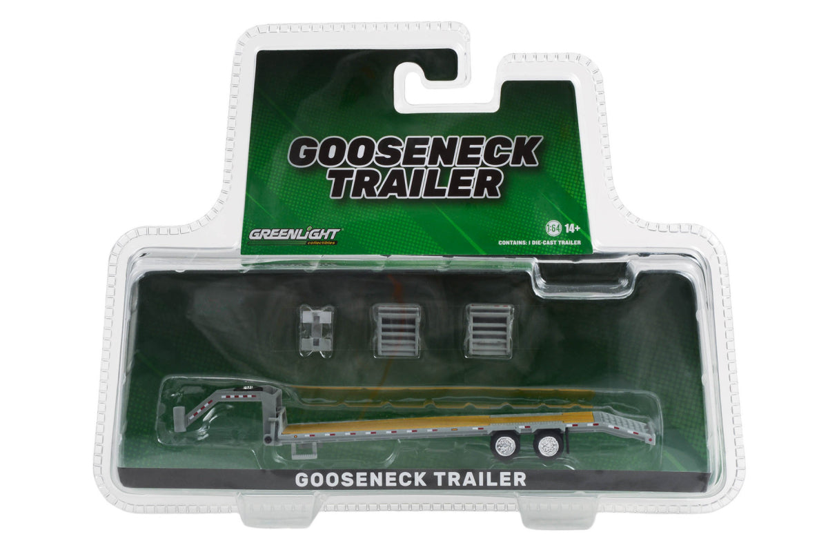 Gooseneck Trailer (Primer Gray with Red and White Conspicuity Stripes)