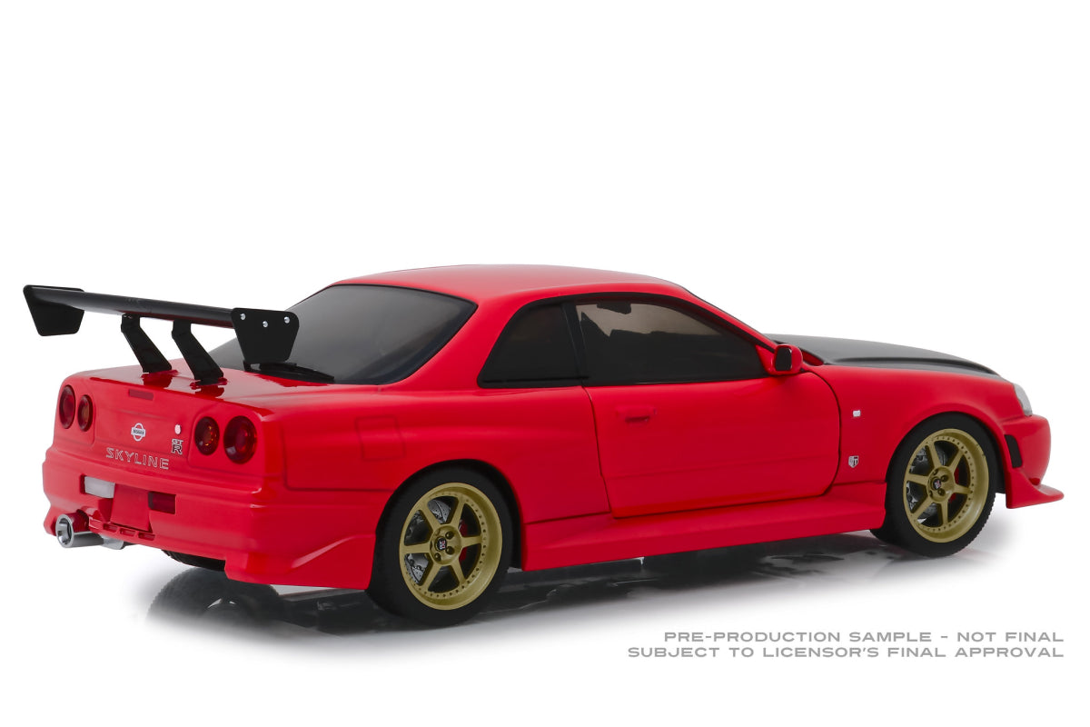 1:18 - 1999 Nissan Skyline GT-R (R34) - Red with Neon LED Light Underglow