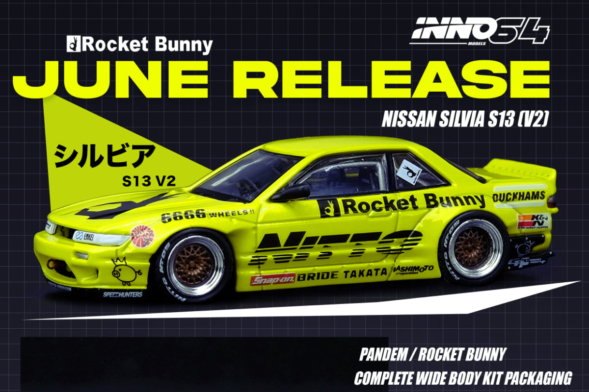 Nissan Silva S13 (V2) - "Pandem / Rocket Bunny" (Light Yellow)