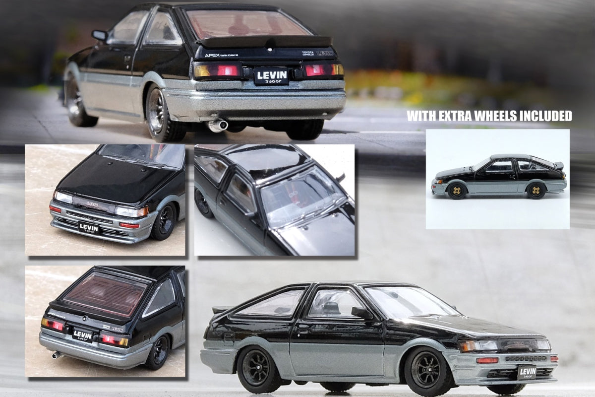 Toyota Corolla Levan AE86 with extra wheels (Black & Grey)