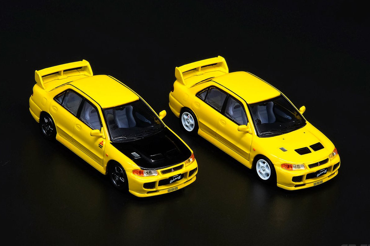 Mitsubishi Lancer Evolution III - Yellow with extra wheels and alternative bonnet decal