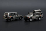 Mitsubishi 1st Gen Pajero 1983 with accessories and decals (Silver with stripe)