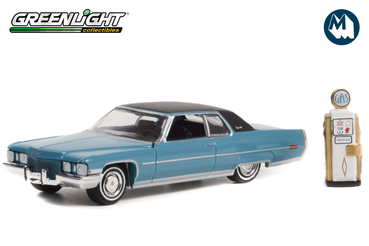 1972 Cadillac Coupe deVille with Vintage Gas Pump