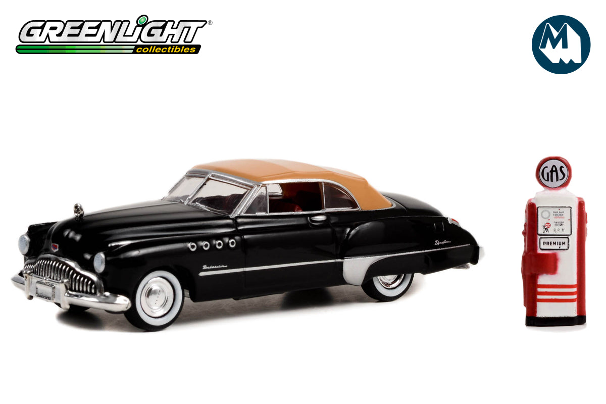 1949 Buick Roadmaster Convertible (Top Up) with Vintage Gas Pump