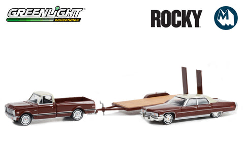 Rocky / 1972 Chevrolet C-10 with Rocky's 1973 Cadillac Sedan deVille on Flatbed Trailer