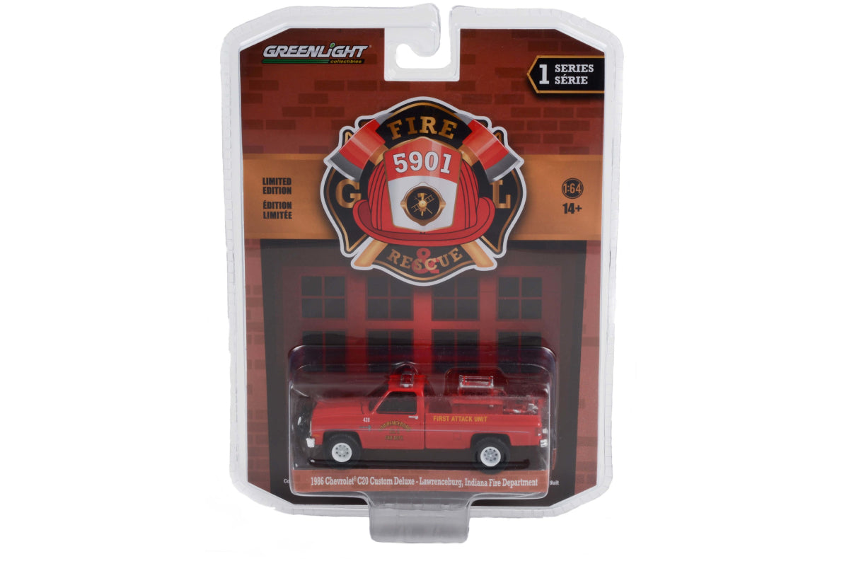 1986 Chevrolet C20 Custom Deluxe - Lawrenceburg, Indiana Fire Department First Attack Unit with Fire Equipment, Hose and Tank