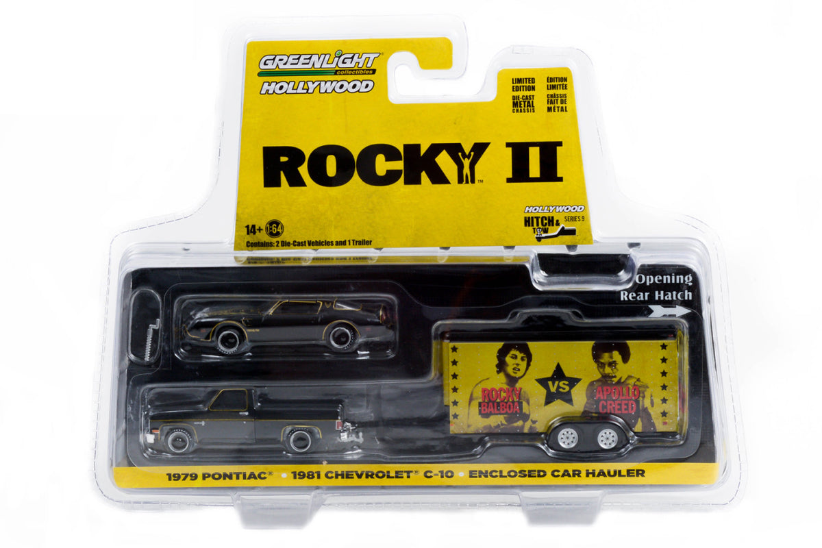 Rocky II / 1981 Chevrolet C-10 Custom Deluxe with Rocky's 1979 Pontiac Firebird Trans Am in Enclosed Car Hauler