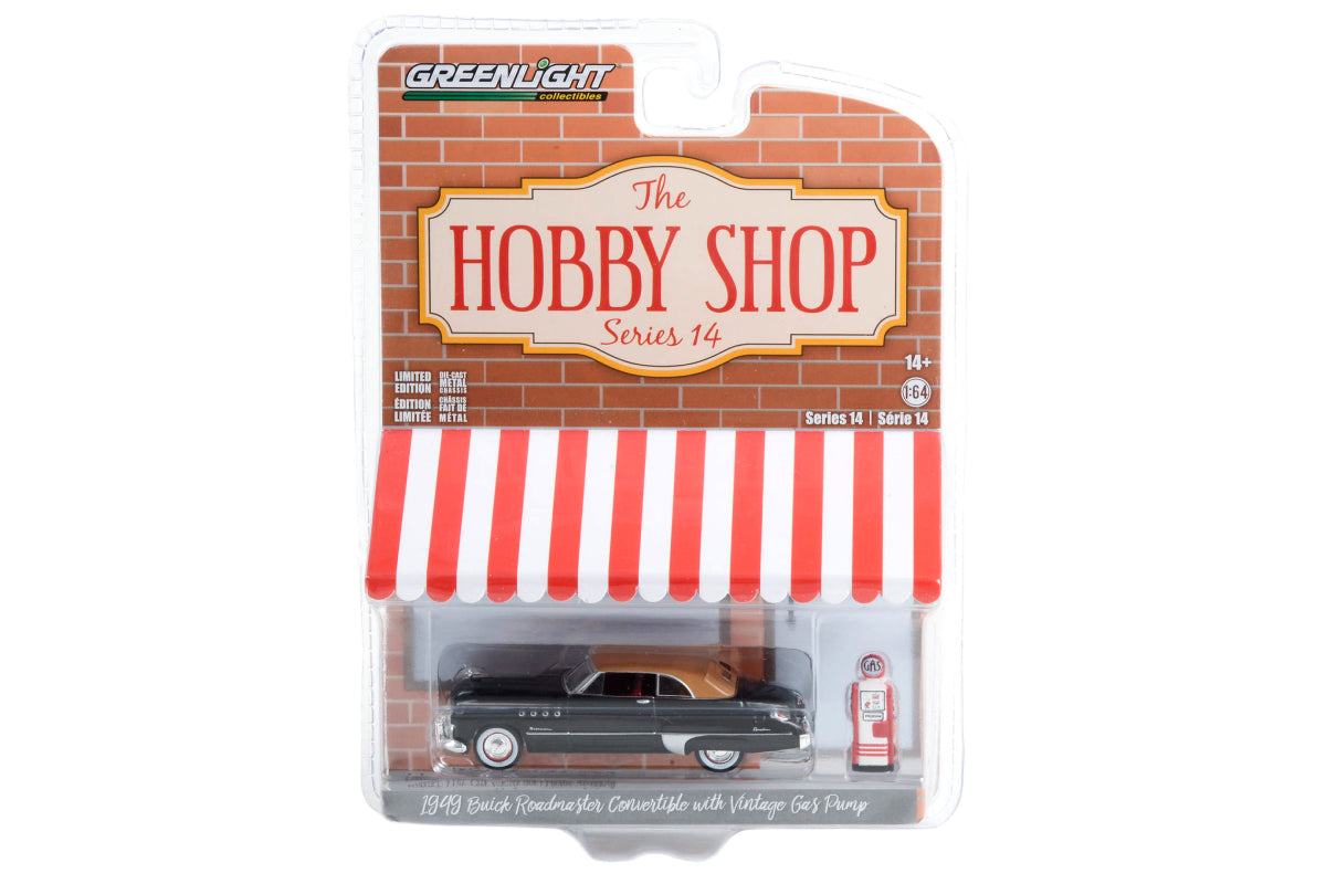 1949 Buick Roadmaster Convertible (Top Up) with Vintage Gas Pump