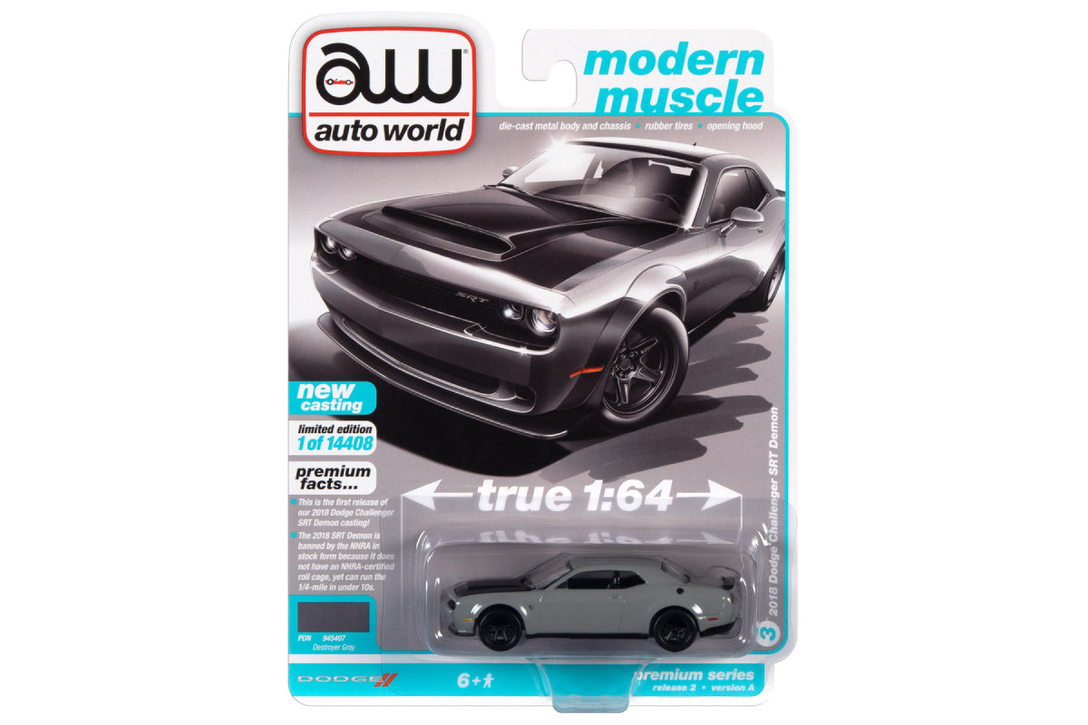 2018 Dodge Challenger Demon (Destroyer Grey w/Flat Black Hood)
